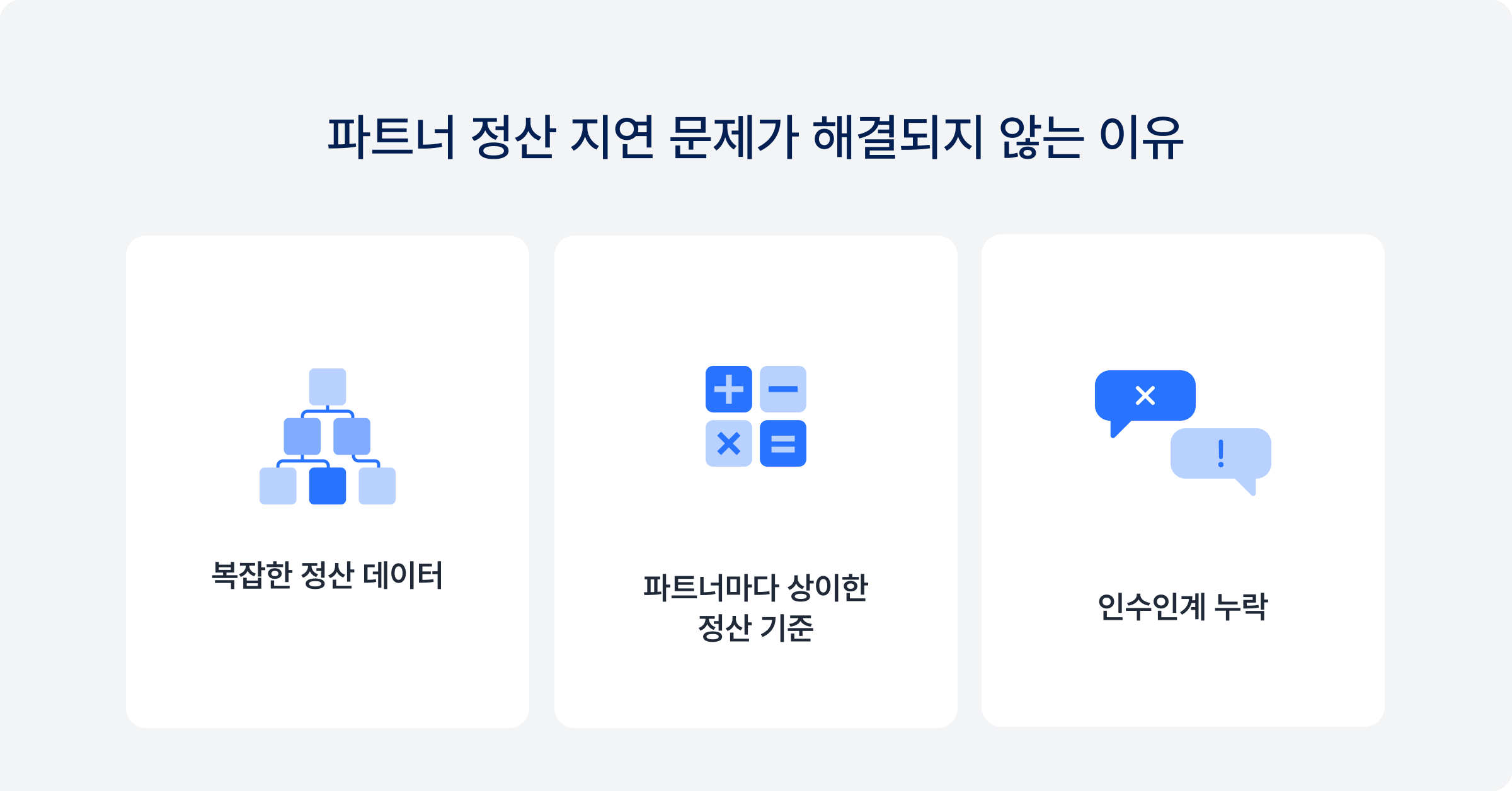 파트너 정산 지연 문제 해결 어려운 이유